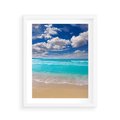 Plakat w ramie 40x50 - Idylliczna plaża nad morzem - plaża, morze - rama biała