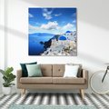 Obraz na płótnie 80x80 - Magiczne Widoki - Santorini, perspektywa