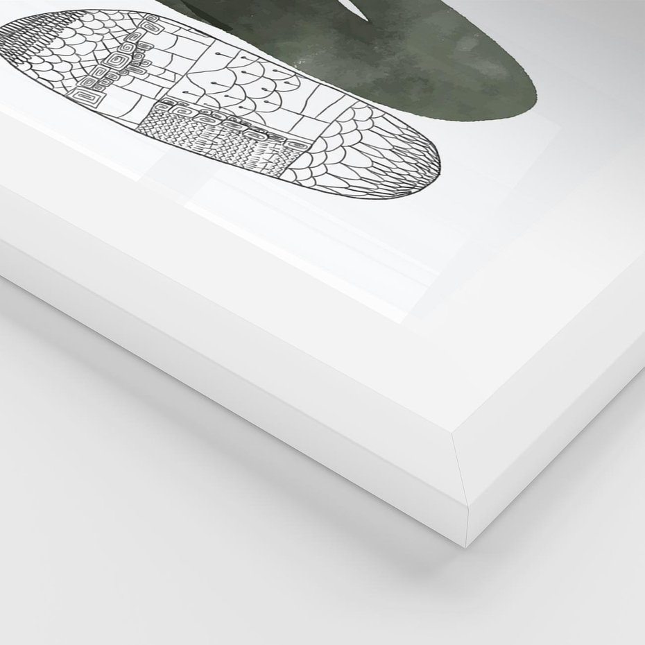 Plakat w ramie 30x40 - Przesunięte Jabłko - minimalistyczny plakat, jabłko - rama biała