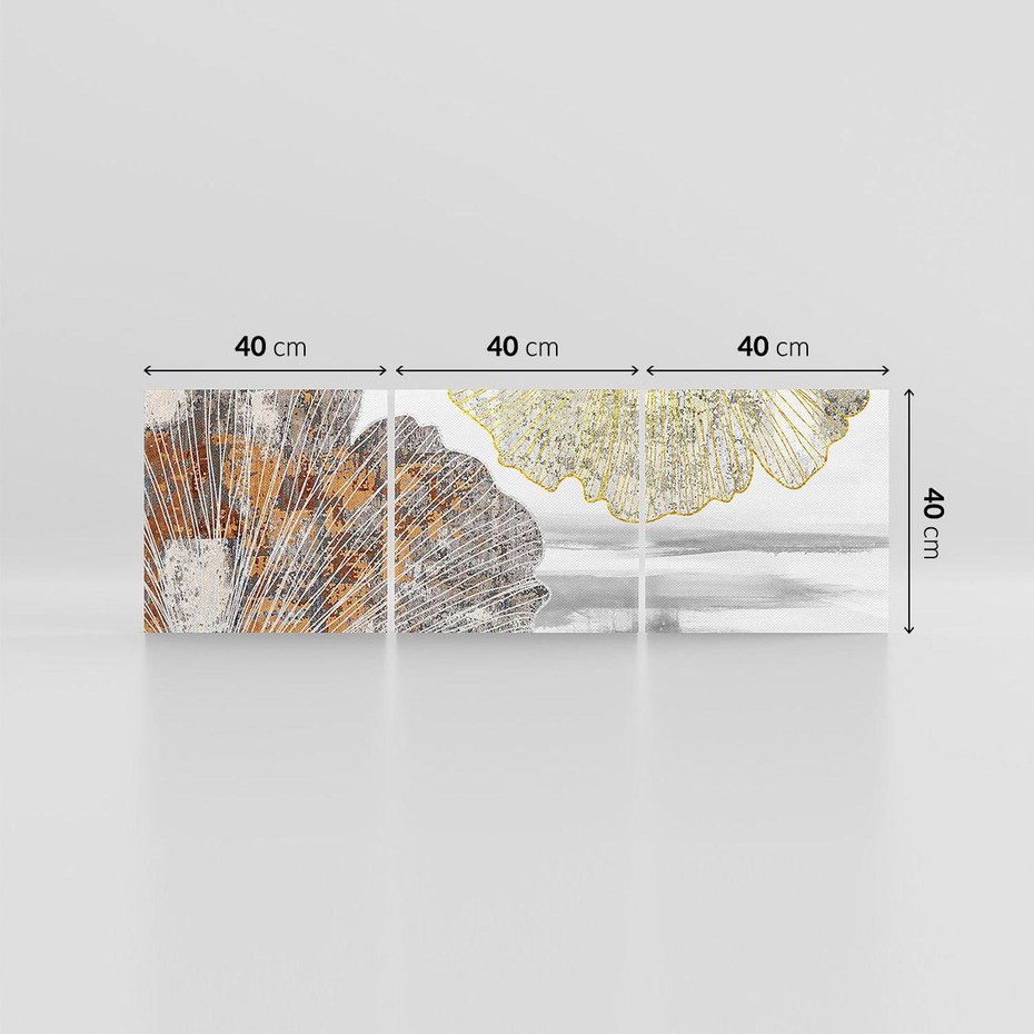 Obraz na płótnie 120x40 - Złote liście melancholii - liście miłorzębu, tekstura