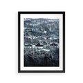 Plakat w ramie 30x40 - Domki w Chmurach - górski zimowy krajobraz, dommki na wzgórzach - rama czarna