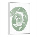 Obraz w ramie 70x100 - Zielony Świat Odpoczynku - abstrakcyjny zielony motyw, skandynawski design - rama biała