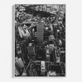 Obraz w ramie 50x70 - Kontrastujące miasto - miasto, biało - rama biała