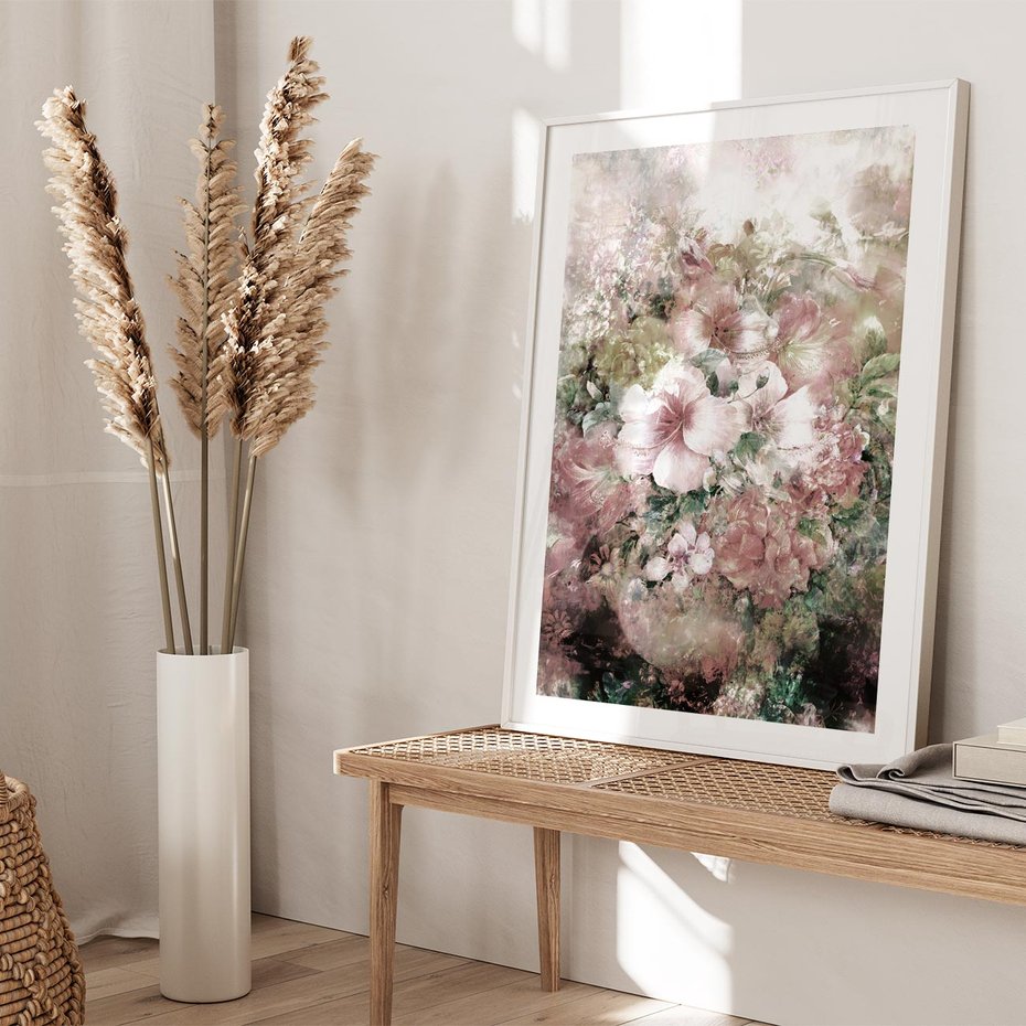 Plakat bez ramy 21x30 - Piękno natury na płótnie - kwiaty, olejne