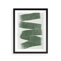 Plakat w ramie 30x40 - Zielone Refleksje - abstrakcja, zgaszony zielony kolor - rama czarna