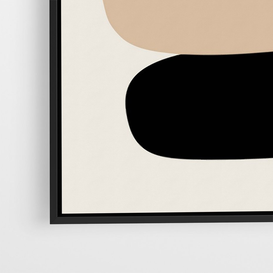 Obraz w ramie 70x100 - Zgeometryzowane Kształty - modernistyczny plakat, obłe kształty - rama czarna