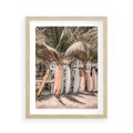Plakat w ramie 40x50 - Surfingowy Raj - deski surfingowe, na plaży - rama drewno