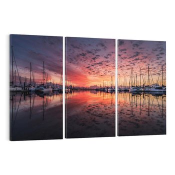 Obraz na płótnie 120x80 - Morze, fale i skały - zachód słońca,