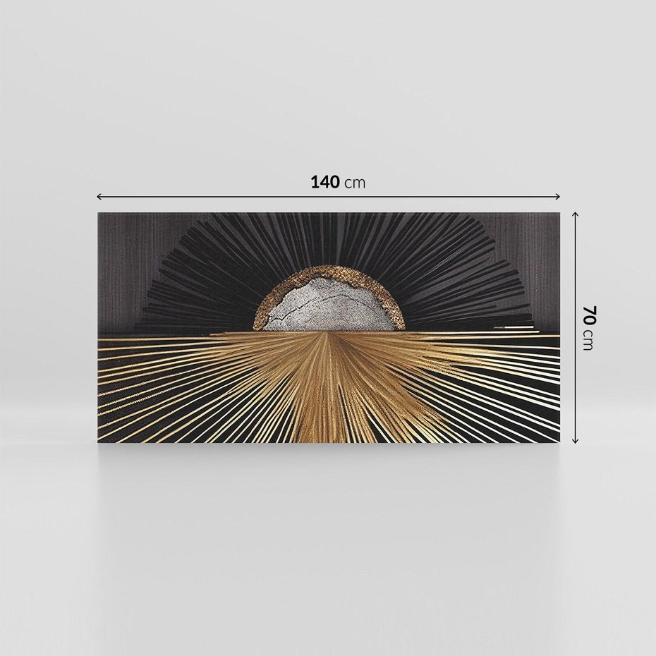 Obraz na płótnie 140x70 - Metaliczne Boho Abstrakcje - boho, słońce