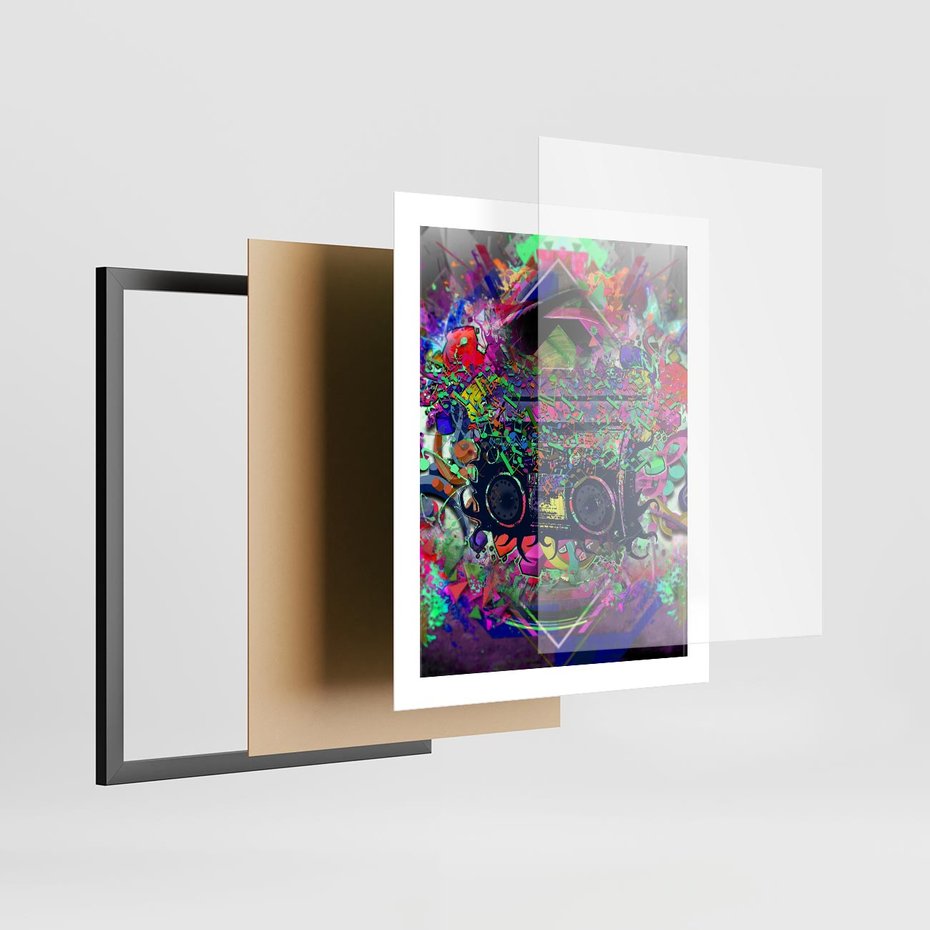 Plakat w ramie 40x50 - Harmonia Muzyki - grafika, muzyka - rama czarna