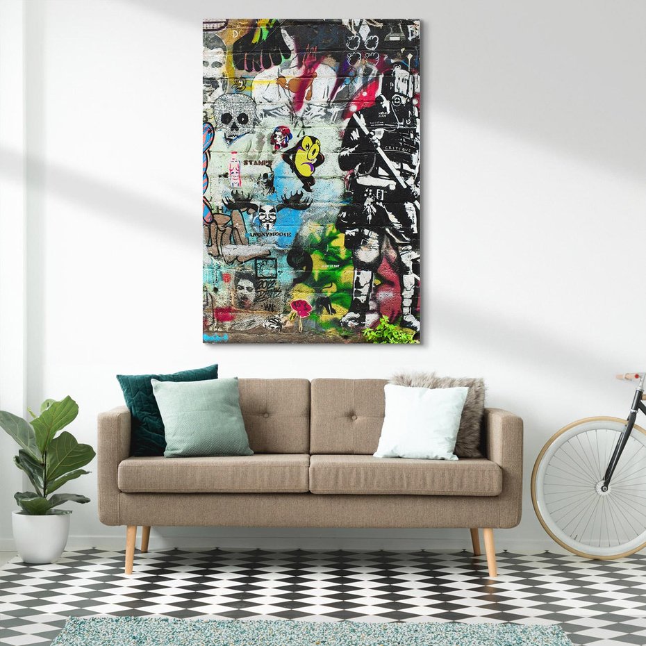 Obraz na płótnie 50x70 - Energiczne wybuchy graffiti - graffiti