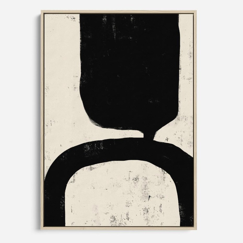 Obraz w ramie 50x70 - Przenikające Plamy - abstrakcyjna sztuka, minimalizm - rama drewno