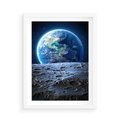 Plakat w ramie 50x70 - Mistrzowskie spojrzenie na Ziemię - ziemia, kosmos - rama biała