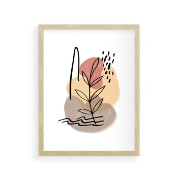 Plakat w ramie 50x70 - Konturem Przenikające - abstrakcja, sztuka nowoczesna - rama drewno