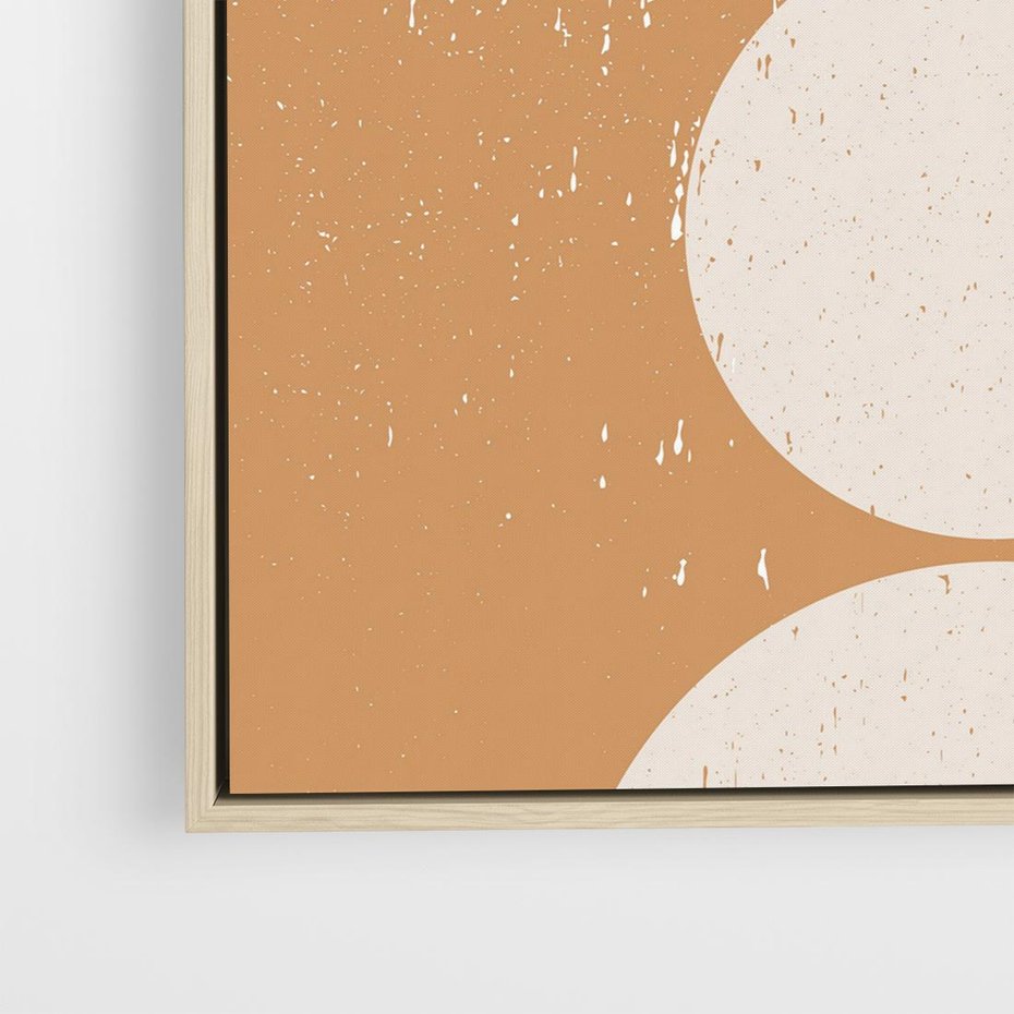 Obraz w ramie 80x80 - Podróżne Echa - mid century styl, nowoczesna grafika - rama drewno