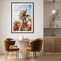 Plakat bez ramy 21x30 - Plażowa Idylla z Palmami - palmy, rajska plaża
