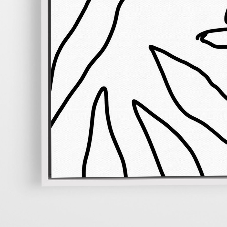 Obraz w ramie 50x70 - Liście Mocy - mroczna sztuka, minimalizm - rama biała