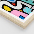 Plakat w ramie 50x70 - Komiksowe Formy - abstrakcyjne formy, komiksowy styl - rama drewno