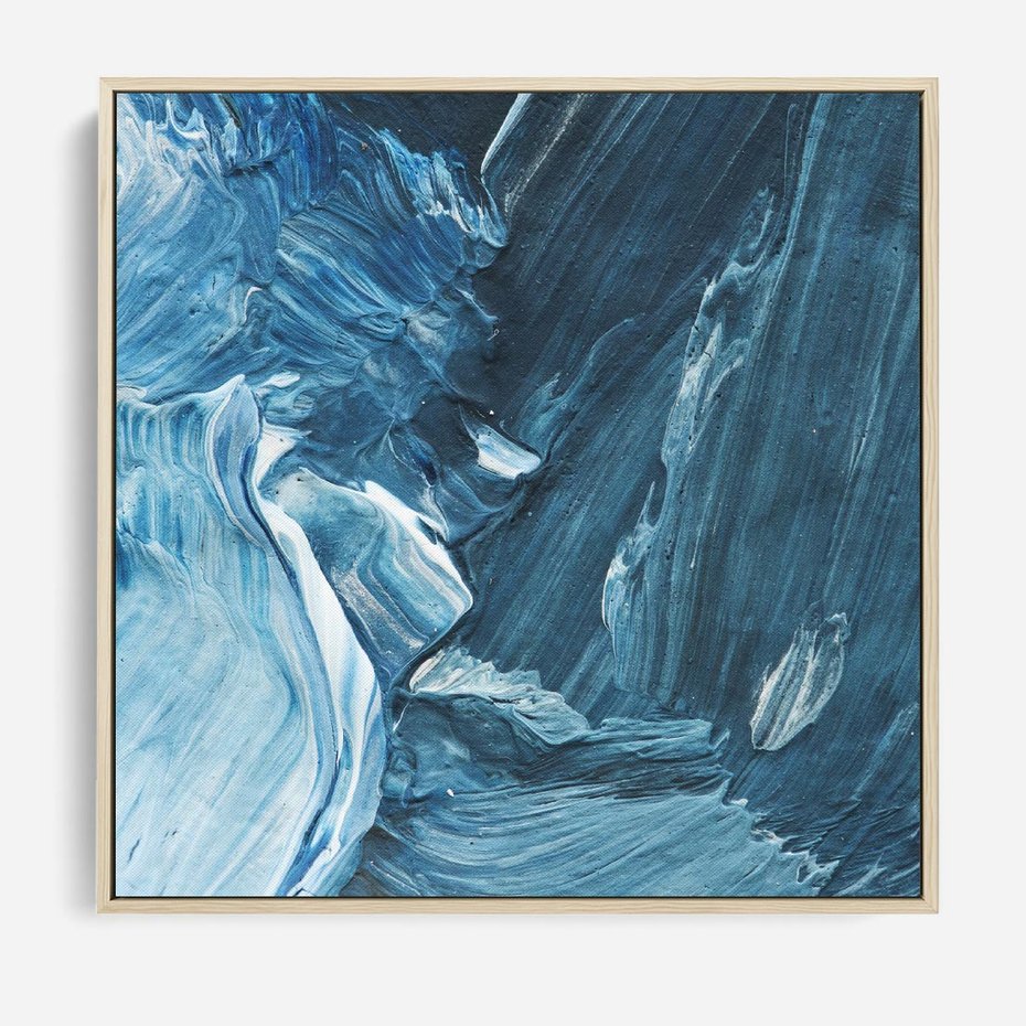 Obraz w ramie 80x80 - Wyrazista abstrakcja w akwareli - abstrakcja, akwarela - rama drewno