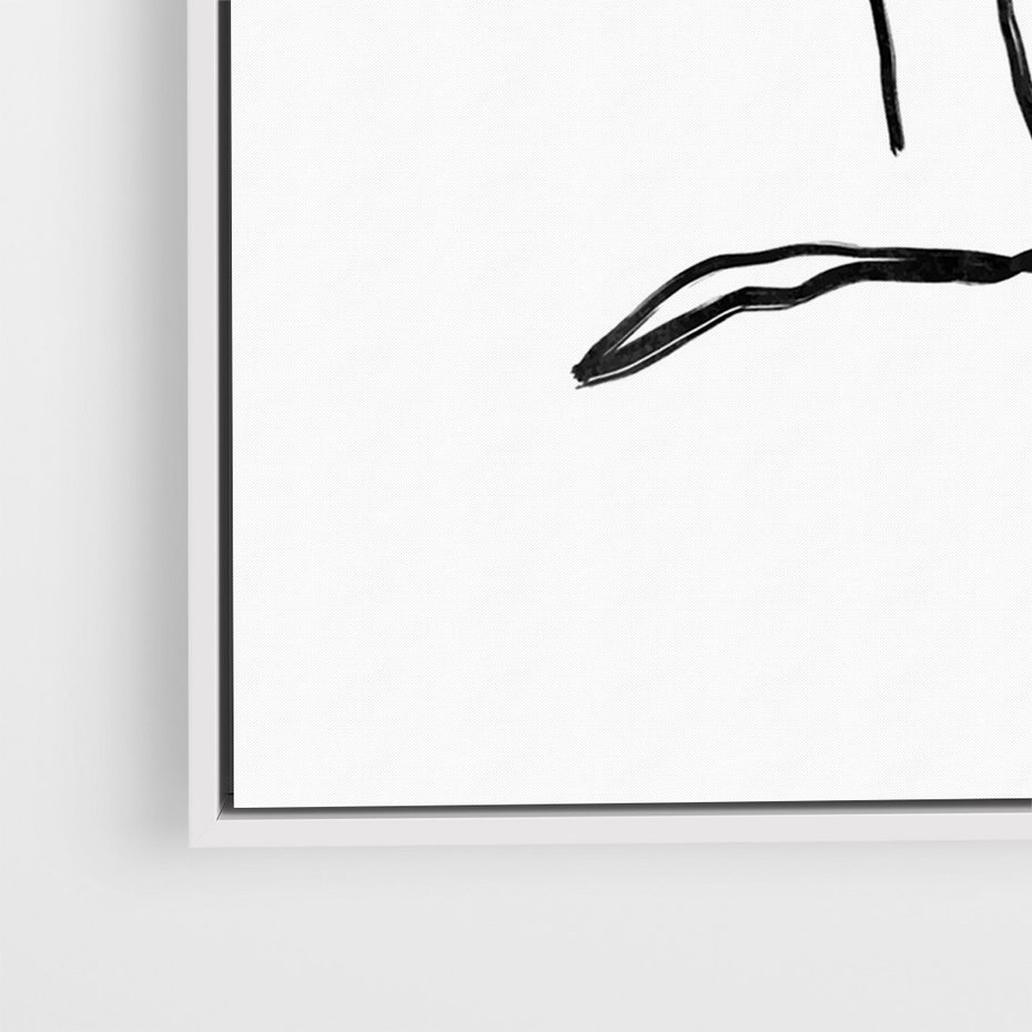 Obraz w ramie 50x70 - Migotliwe Widzenia - szkic twarzy, minimalistyczny niewyraźny - rama biała