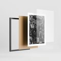 Plakat w ramie 30x40 - Kontrastujące miasto - miasto, biało - rama czarna