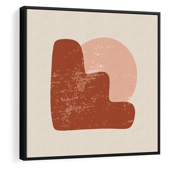 Obraz w ramie 50x50 - Przenikanie Granic - nowoczesny plakat, abstrakcyjne kształty - rama czarna