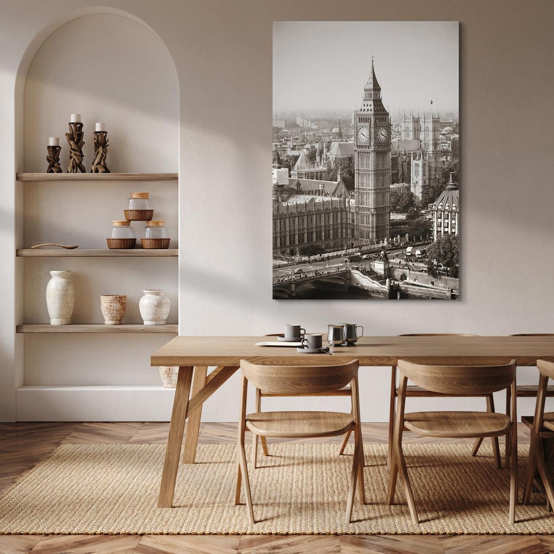 Obraz na płótnie 70x100 - Magiczna esencja Londynu: Big Ben i miasto - Big Ben, Londyn