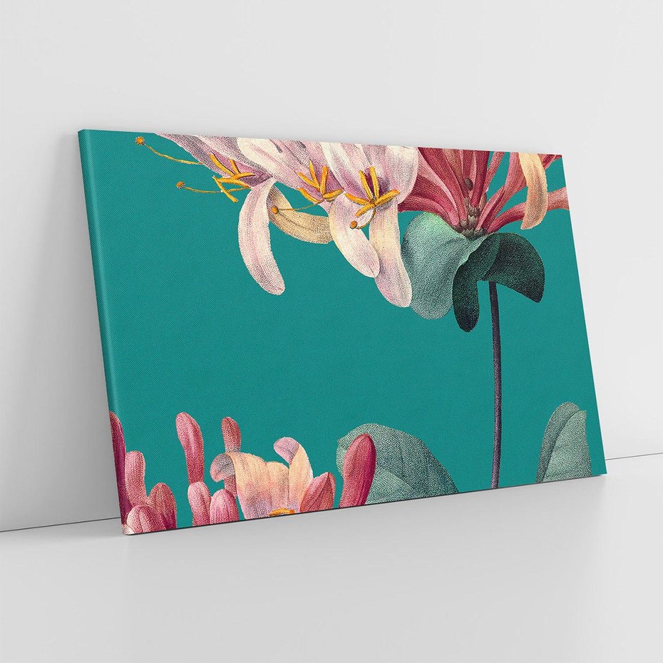 Obraz na płótnie 120x80 - Pejzaż zapomnianych uczuć - grafika w stylu vintage, wielkoformatowe kwiaty