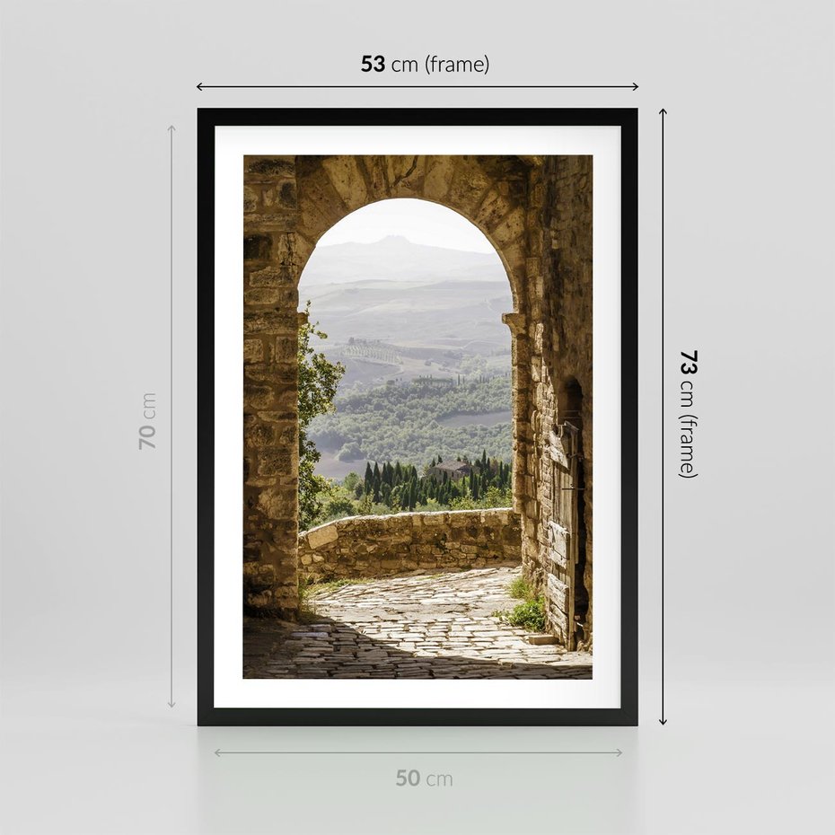 Plakat w ramie 50x70 - Słoneczne Piękno Włoch i Prowansji - Włochy, Prowansja - rama czarna