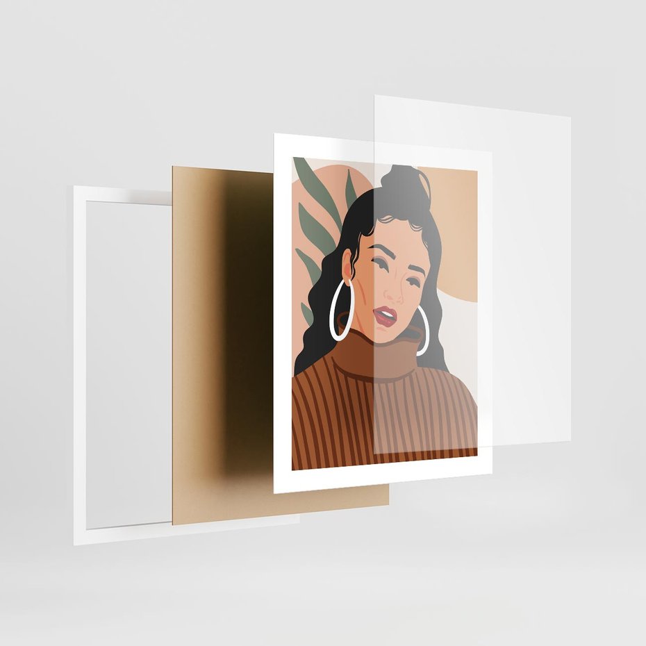 Plakat w ramie 40x50 - Kobiece Wibracje - nowoczesny plakat, styl retro - rama biała