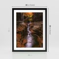 Plakat w ramie 40x50 - Barwna Harmonia - strumień, las - rama czarna