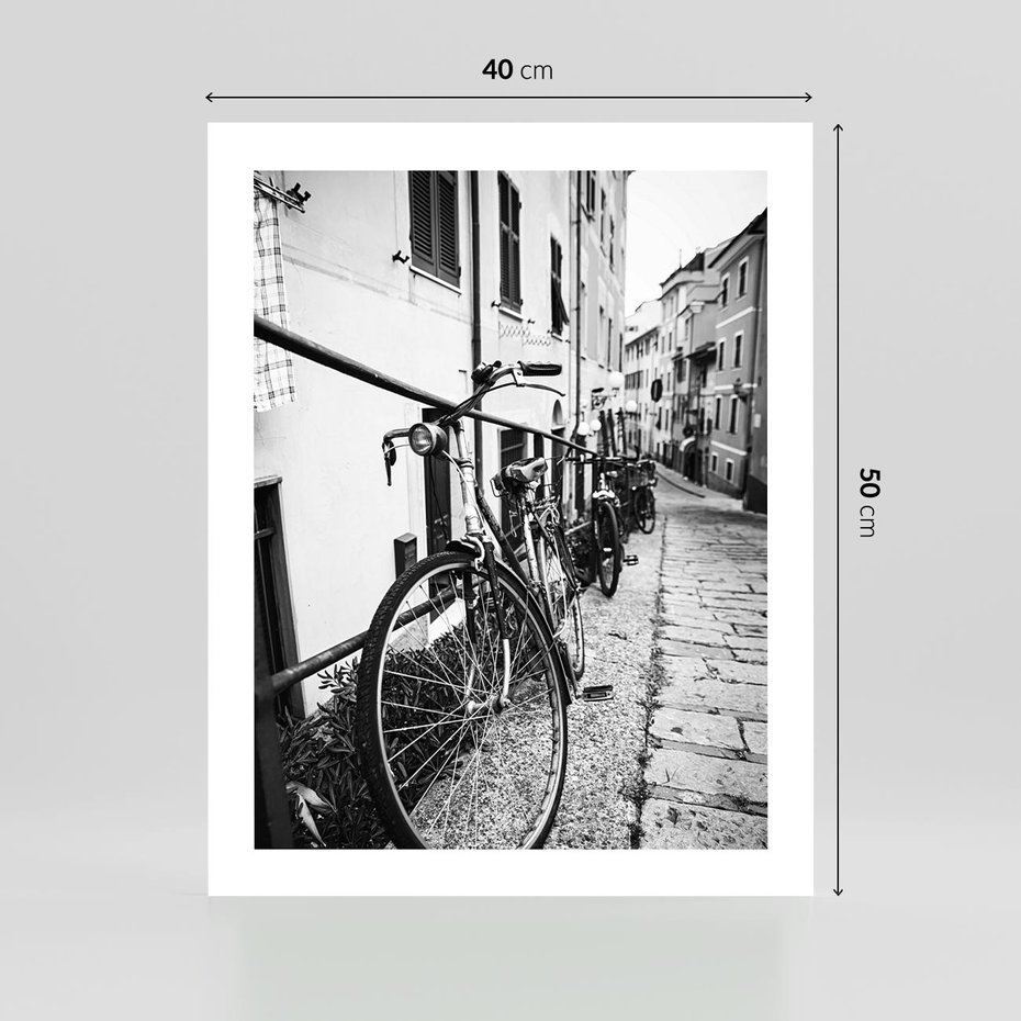 Plakat bez ramy 40x50 - Rower w Kontraście - rower, czarno