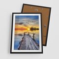 Plakat w ramie 50x70 - Zachód słońca na pomostach - zachód, słońca - rama czarna