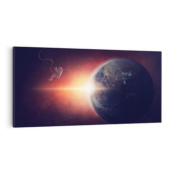 Obraz na płótnie 120x60 - Kosmiczne horyzonty - kosmos, ziemia