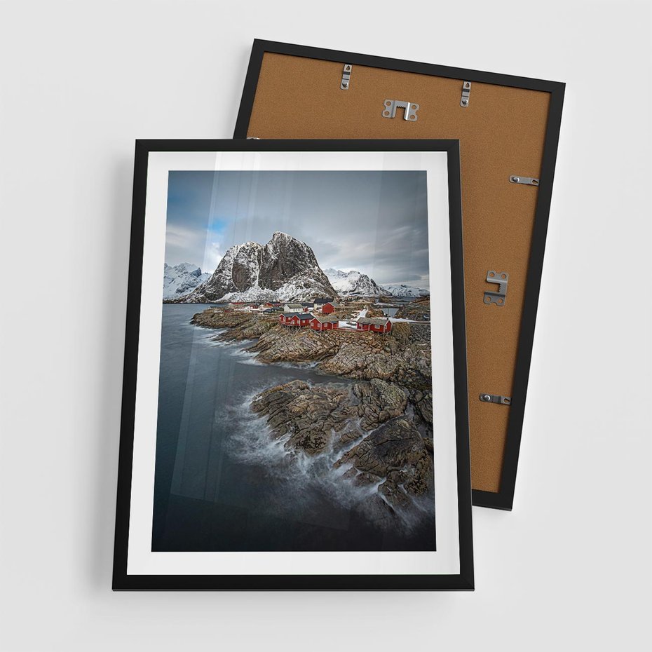 Plakat w ramie 50x70 - Skandynawia - górska odsłona - Skandynawia, góry - rama czarna
