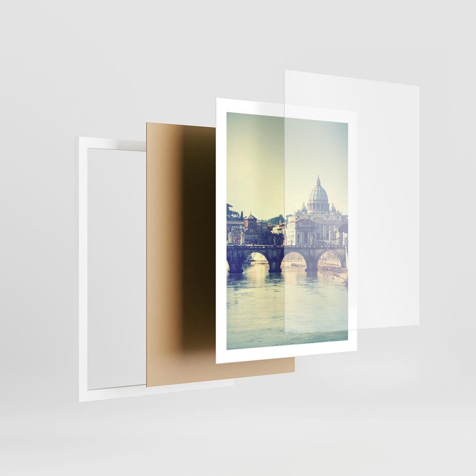 Plakat w ramie 50x70 - Urok włoskiego miasta - Włochy, miasto - rama biała