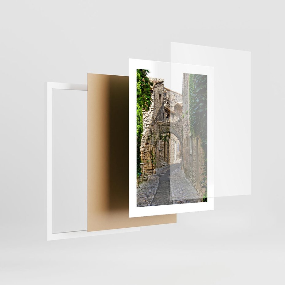Plakat w ramie 30x40 - Urokliwa perspektywa uliczki - uliczka, perspektywa - rama biała