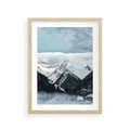 Plakat w ramie 30x40 - Magia Zimy w Górach - góry, śnieg - rama drewno
