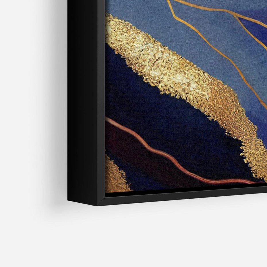 Obraz w ramie 70x100 - Sztorm malarskich emocji - marmur, abstrakcyjna grafika - rama czarna