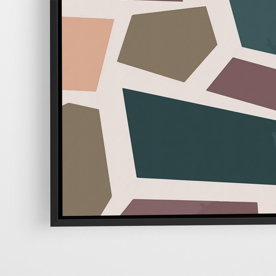 Obraz w ramie 70x100 - Modernistyczna Transcendencja - geometryczne kształty, mozaika - rama czarna