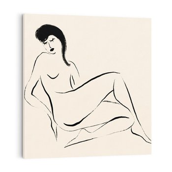 Obraz na płótnie 40x40 - Piękno w Minimalizmie - abstrakcyjny rysunek, minimalistyczna kreska