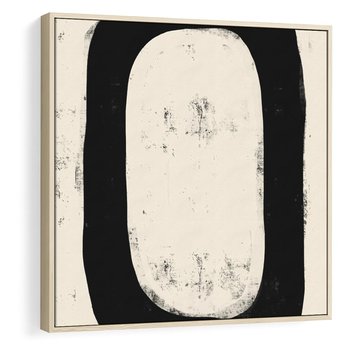 Obraz w ramie 80x80 - Wnętrza Kształtów - abstrakcja, minimalizm - rama drewno