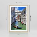 Plakat w ramie 50x70 - Romantyczna gondola w Wenecji - Wenecja, gondola - rama drewno