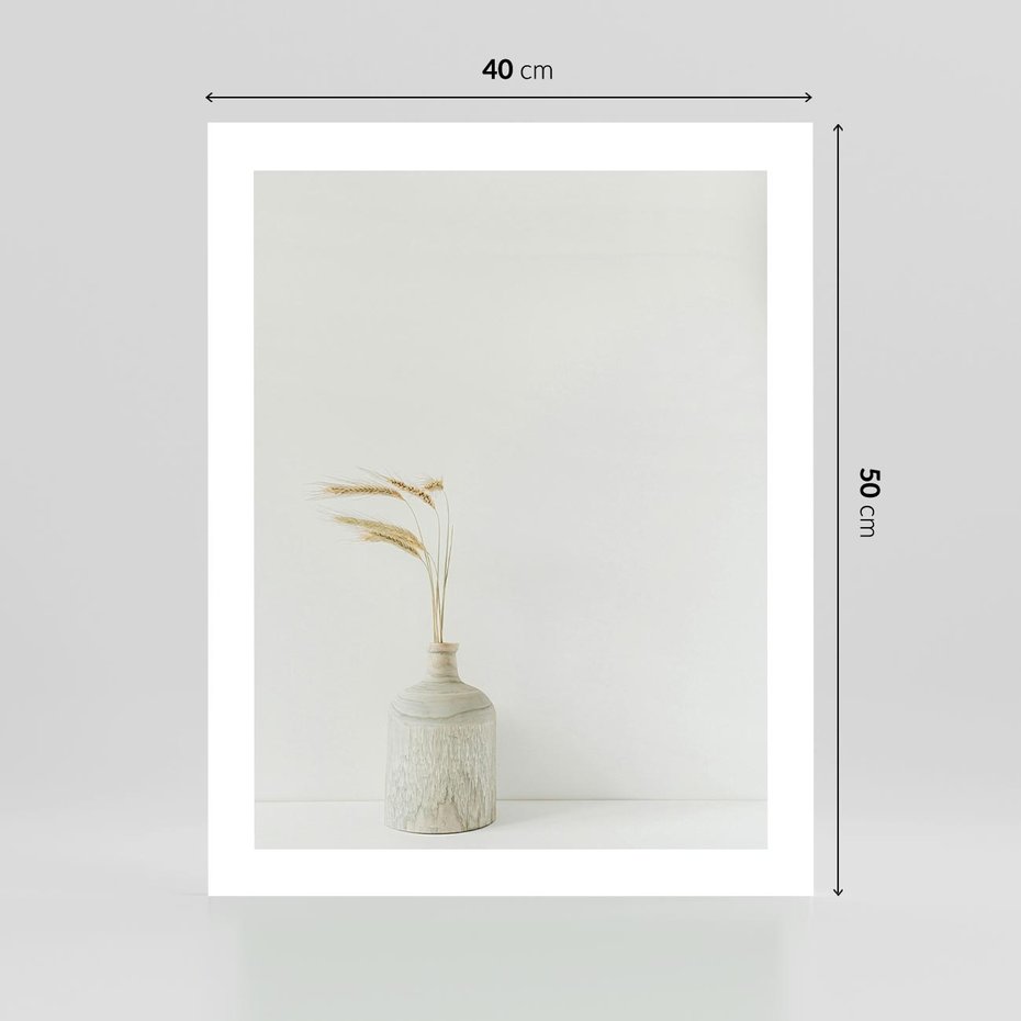 Plakat bez ramy 40x50 - Sztuka Prostoty - minimalistyczny wazon, źdźbła traw