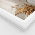 Plakat w ramie 30x40 - mpresyjne układy traw - boho, trawy - rama biała