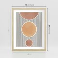 Plakat w ramie 40x50 - Taniec Linii - abstrakcyjna nowoczesna sztuka, koła okręgi - rama drewno