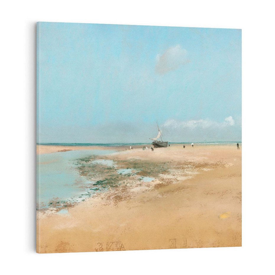 Obraz na płótnie 40x40 - Beach at Low Tide (Mouth of the River) (1869), Edgar Degas - Reprodukcja - reprodukcja, obraz na płótnie