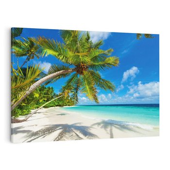 Obraz na płótnie 120x80 - Raj na Malediwach: Plaża, Morze i Palmy - Malediwy, plaża