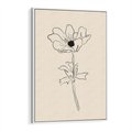 Obraz w ramie 70x100 - Przenikający Dialog - szkic kwiatu, mnimalistyczny szkic - rama biała
