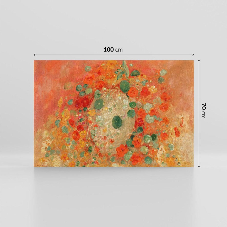 Obraz na płótnie 100x70 - "Nasturcje" (1905) Odilon Redon - Reprodukcja - reprodukcja, obraz na płótnie
